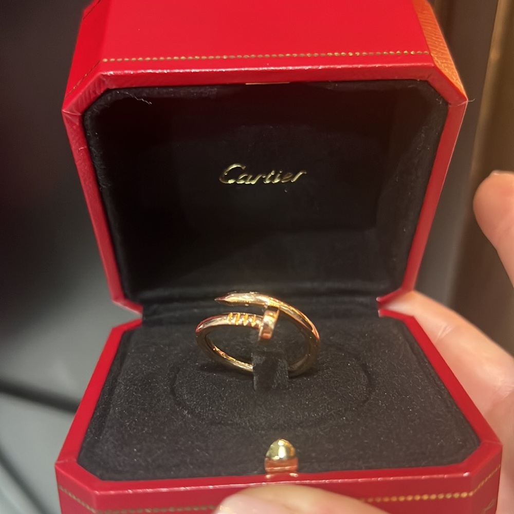 100% Authentic Cartier Juste Un Clou rose gold ring, size 57.
